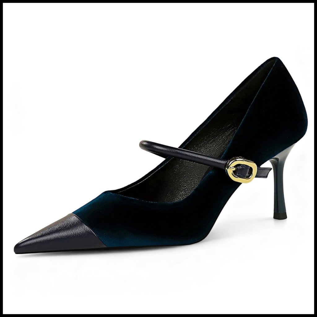 Pointed Toe Stiletto Heels Elegant Single-Strap Pumps Wedding Party Dressy Shoes